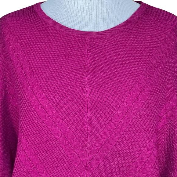 Philosophy Women’s Dolman Sleeve Sweater with Ribbed Chevron Design 1X - Picture 3 of 13